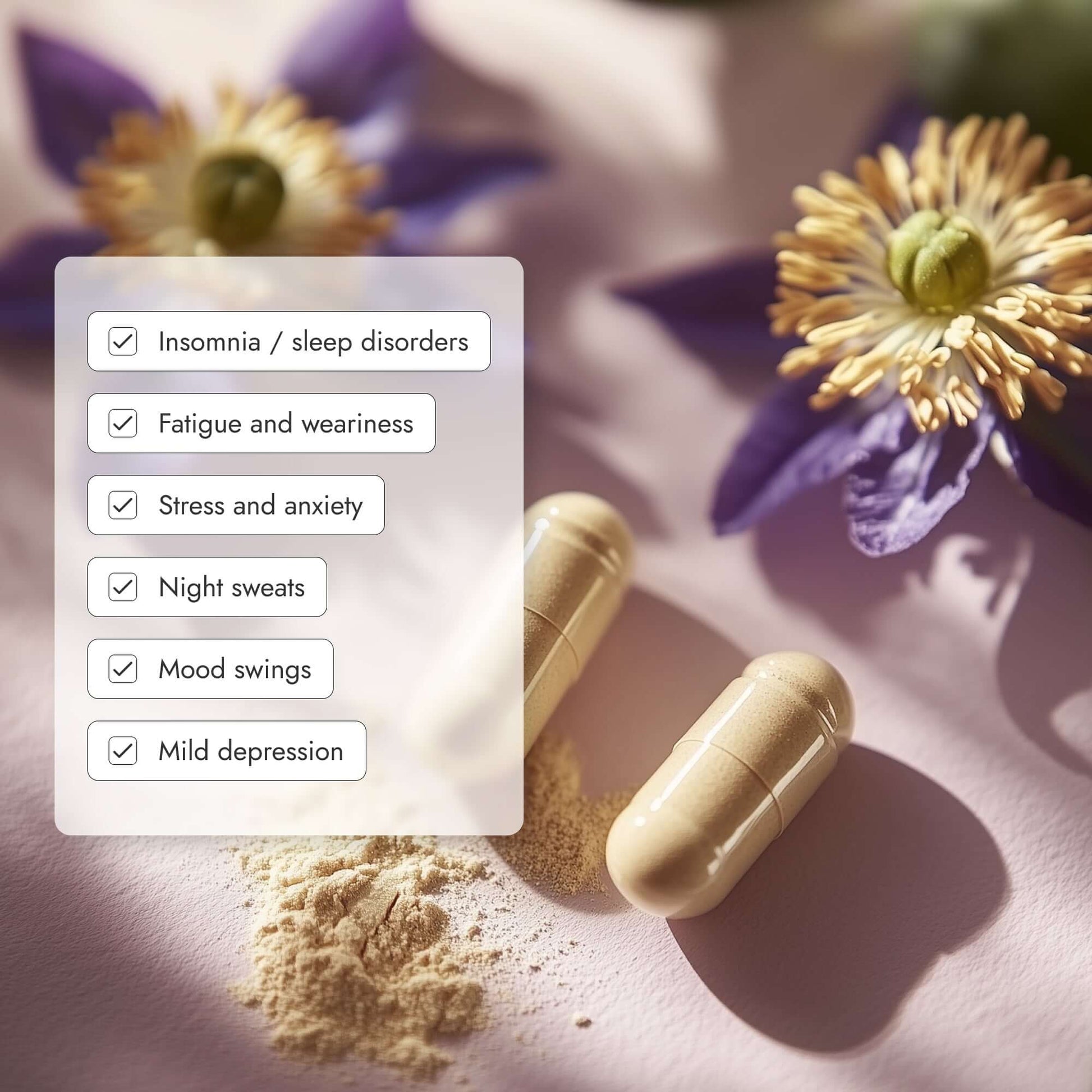 Midnight Bath es una fórmula única diseñada para ayudarte a dormir mejor y mejorar tu ánimo en solo unas semanas. Gracias a la sinergia de 13 ingredientes activos naturales, estos suplementos dietéticos ofrecen una solución directa a los desafíos de la menopausia. Experimenta un tratamiento que promueve un mejor sueño y restaura tu vitalidad.