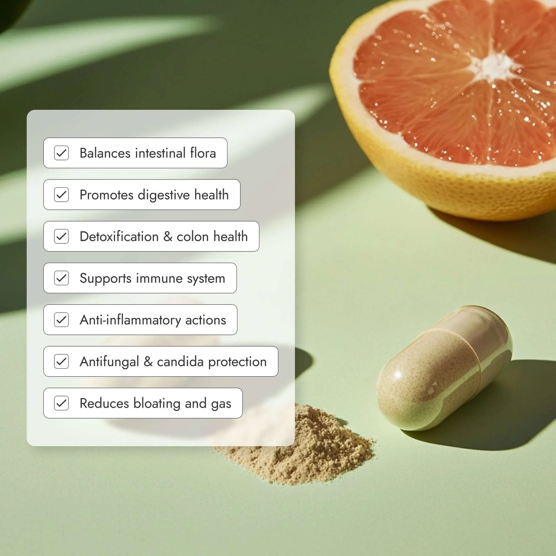 Bouquet de Flore es tu solución para una digestión saludable y una desintoxicación efectiva durante la menopausia. Esta fórmula única, enriquecida con hierbas activas y probióticos, combate el crecimiento excesivo de Candida, alivia la hinchazón y los gases, y fortalece tu inmunidad.