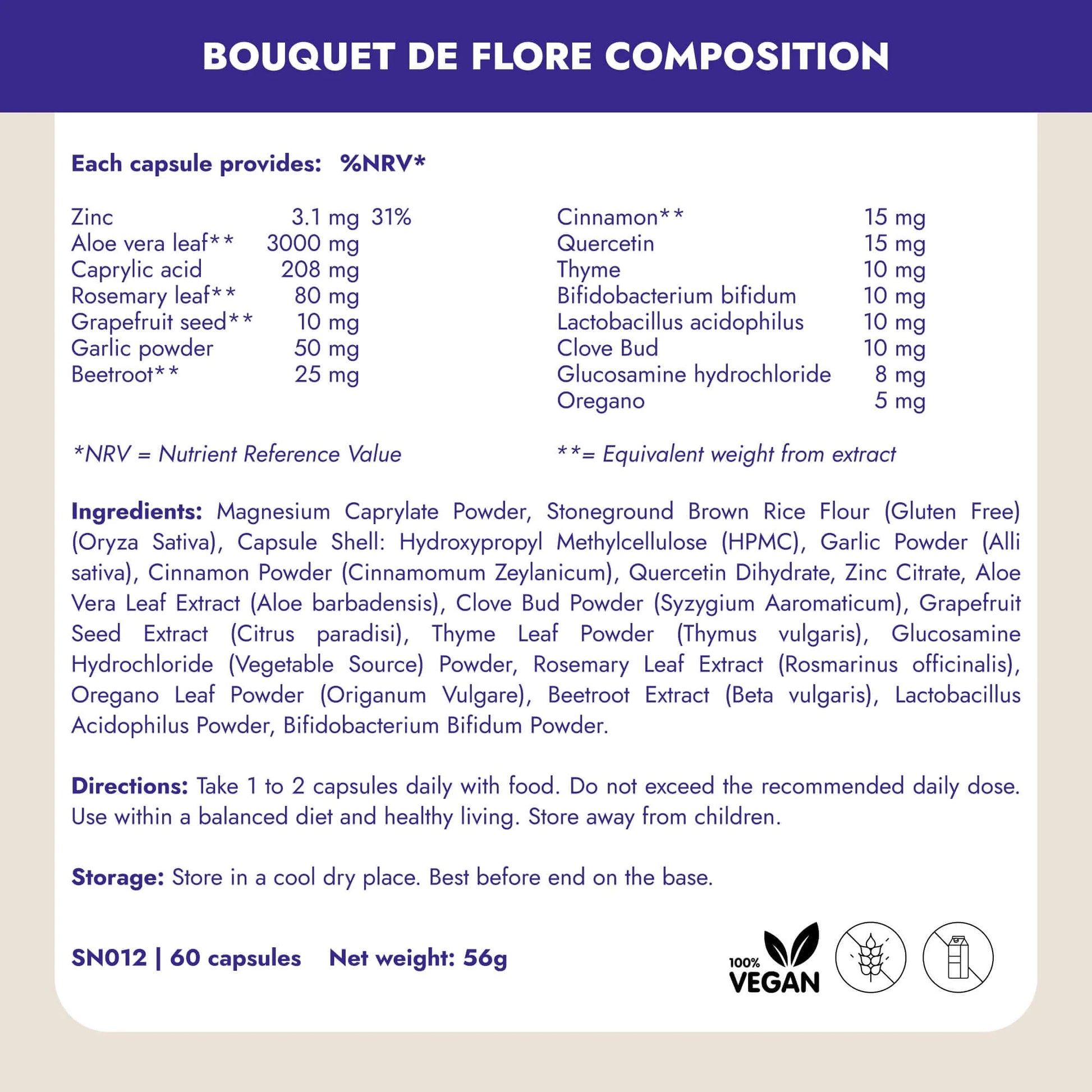 Bouquet de Flore es tu solución para una digestión saludable y una desintoxicación efectiva durante la menopausia. Esta fórmula única, enriquecida con hierbas activas y probióticos, combate el crecimiento excesivo de Candida, alivia la hinchazón y los gases, y fortalece tu inmunidad.