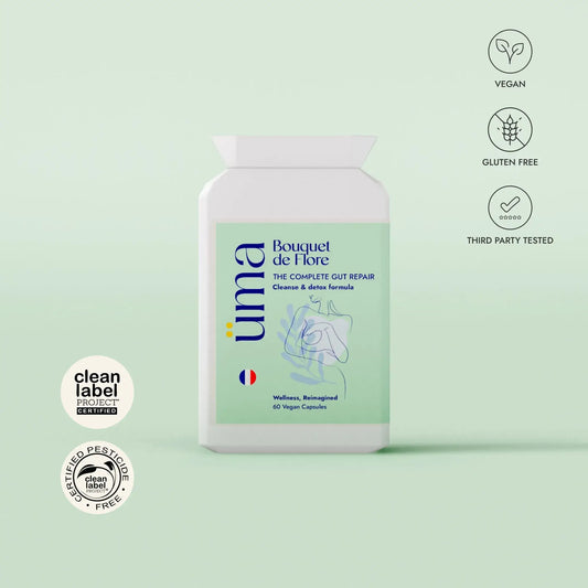 Bouquet de Flore is your solution for healthy digestion and effective detox during menopause. This unique formula, enriched with active herbs and probiotics, fights the overgrowth of Candida, eases bloating and gas, and boosts your immunity.
