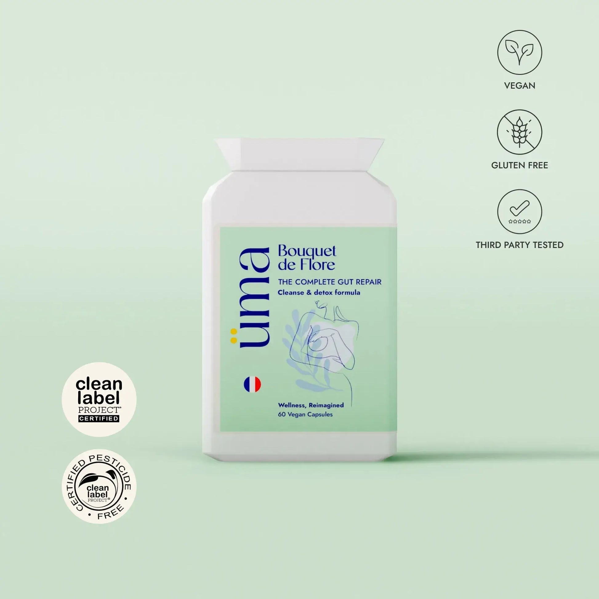Bouquet de Flore is your natural solution for healthy digestion and effective detoxification during menopause. This exclusive formula, enriched with active plants and probiotics, combats Candida overgrowth, relieves bloating and gas, and boosts your immunity.