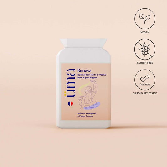 Reneva is an innovative blend of 16 natural ingredients that delivers a direct, groundbreaking solution to the joint and bone challenges of menopause. Enjoy improved flexibility and mobility every day for an active, pain-free life.